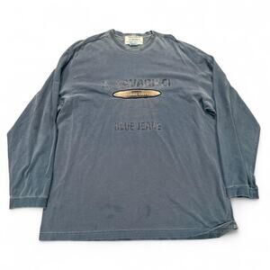 VTG Z.Cavaricci 100% Cotton Blue Jeans Company Graphic Long Sleeve Shirt Sz.XL